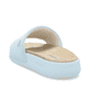 Blaue Rieker Damen Pantoletten W3250-12 mit flexibler und ultraleichter Sohle. Schuh von hinten.