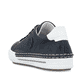 Blaue Rieker Damen Schnürschuhe L7210-14 mit einer herausnehmbaren Einlegesohle. Schuh von hinten.