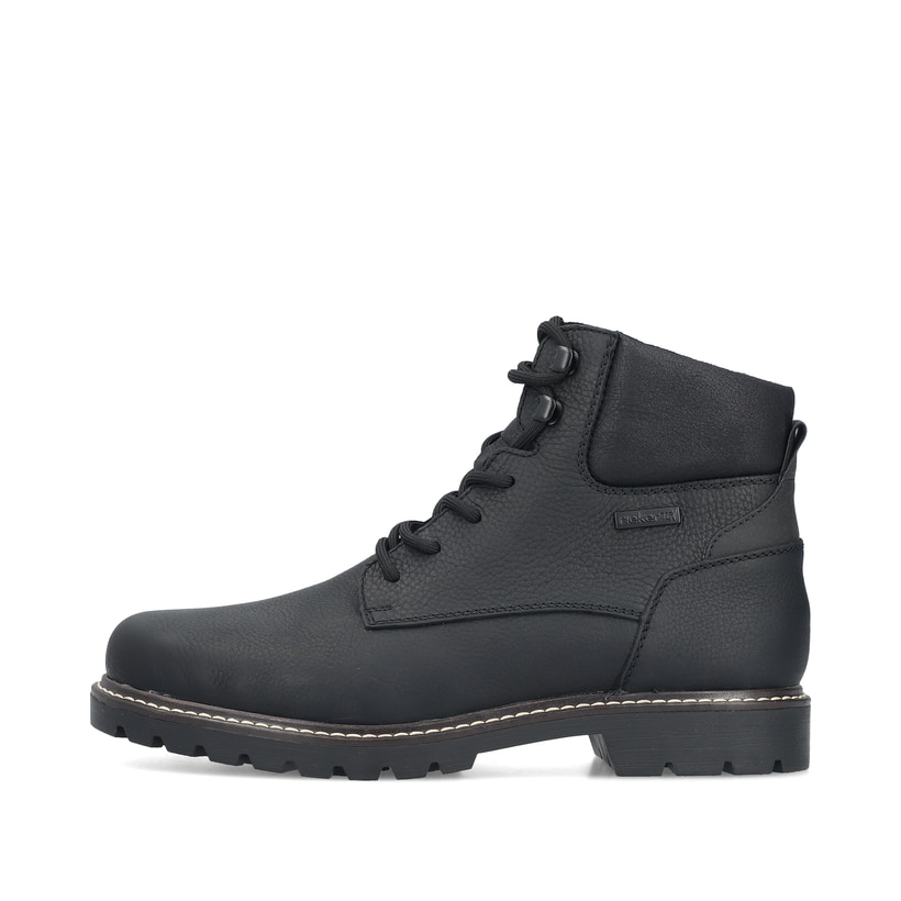 Schwarze Rieker Herren Schnürstiefel 39821-00 aus Glattleder. Schuh Außenseite.