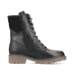 Tiefschwarze Rieker Damen Schnürstiefel Y9232-00 mit einer griffigen Fiber-Grip Sohle. Schuh Innenseite