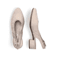 Beige Rieker Slingpumps 47060-62 mit Schnalle sowie einer leichten Sohle. Schuh von oben, liegend.