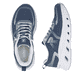 Baskets basses Rieker bleues pour femme W3504-12 avec lacets. Chaussure vue de dessus, couchée.