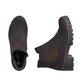 Dunkelbraune Rieker Damen Chelsea Boots X5772-25 mit einem Reißverschluss. Schuh von oben, liegend.