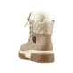 
Braunbeige Rieker Damen Schnürstiefel X8647-64 mit Schnürung und Reißverschluss. Schuh von hinten