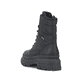 
Nachtschwarze Rieker Damen Schnürstiefel Y9331-00 mit einer leichten Profilsohle. Schuh von hinten
