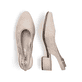 Beige Rieker Slingpumps 47060-62 mit Schnalle sowie einer leichten Sohle. Schuh von oben, liegend.