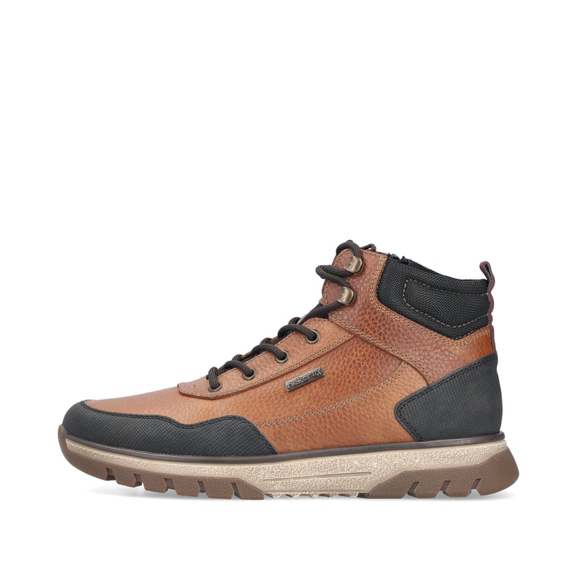 Braune Rieker Herren Schnürstiefel B9310-22 aus Glattleder. Schuh Außenseite.