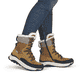 Braune Rieker Damen Schnürstiefel W0066-22 mit wasserabweisender TEX-Membran. Schuh am Fuß.