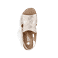Beige Rieker Riemchensandaletten 64665-60 mit einem Gummizug. Schuh von oben.