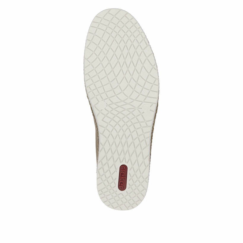 Beige Rieker Herren Slipper B5265-65 mit einem Gummizug sowie Komfortweite G 1/2. Schuh Laufsohle.