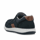 Blaue Rieker Herren Slipper 17368-14 mit einem Gummizug sowie der Extraweite H. Schuh von hinten.