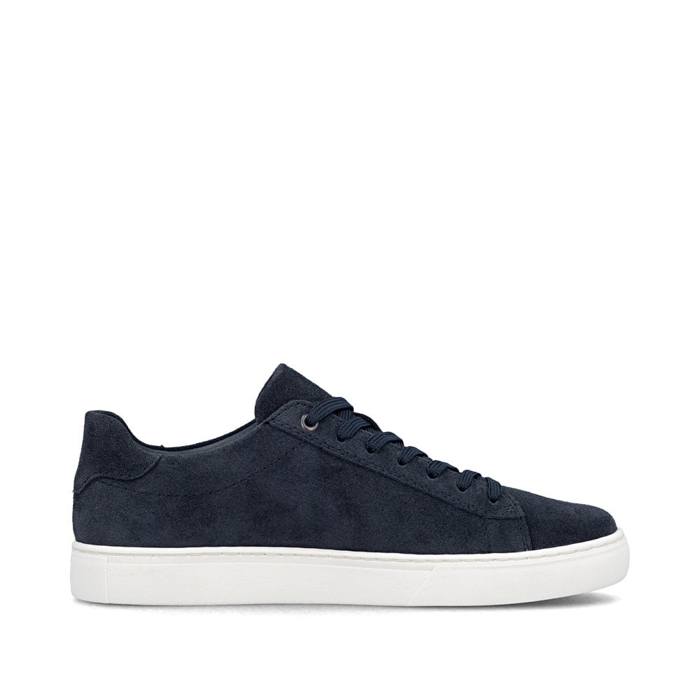 Dunkelblaue Rieker Herren Sneaker Low U0701-14 aus Rauleder mit einer Schnürung. Schuh Innenseite.