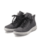 
Graue Rieker Damen Schnürschuhe Z6611-45 mit einer robusten Profilsohle. Schuhpaar schräg.
