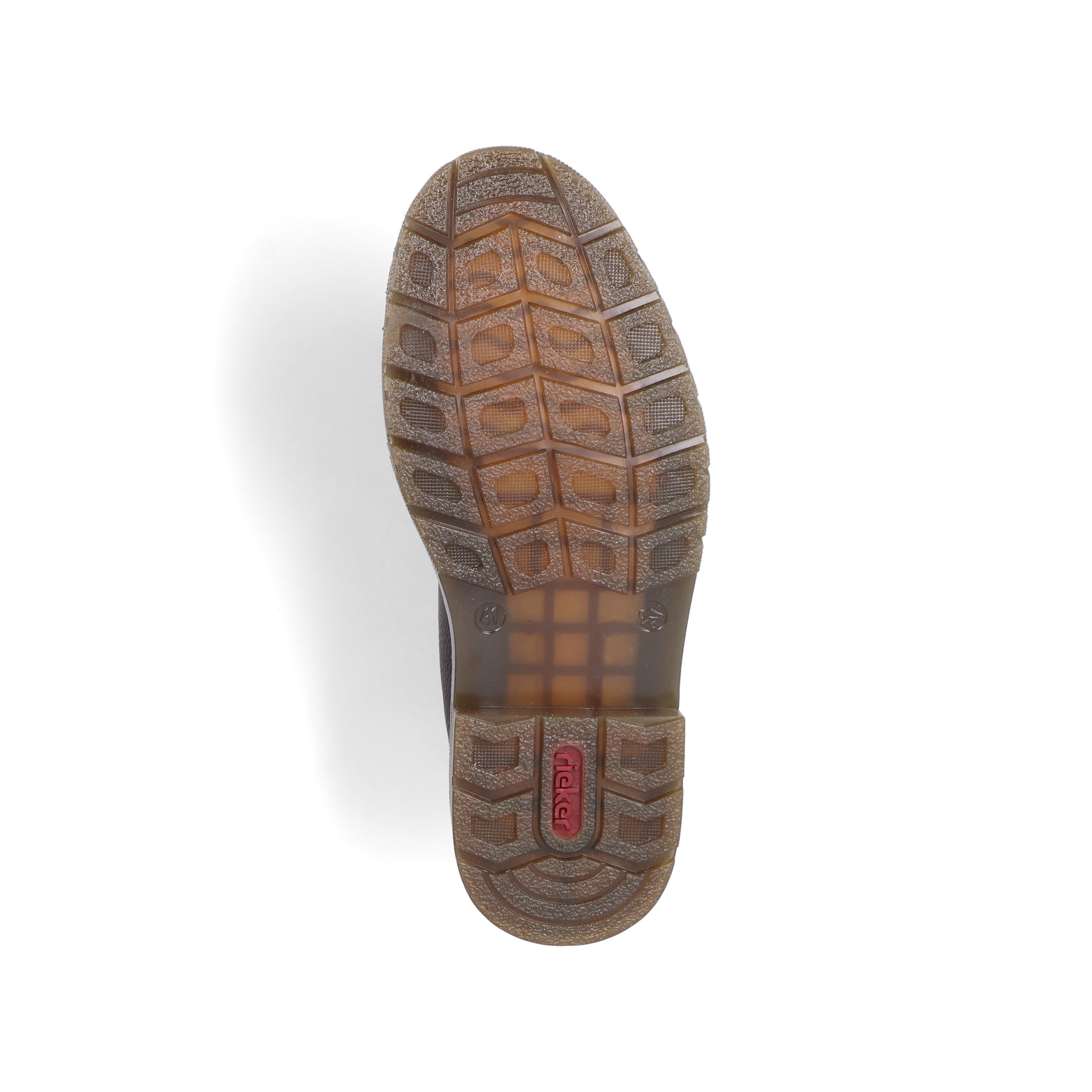 Dunkelbraune Rieker Herren Schnürstiefel 31640-25 mit einer robusten Profilsohle. Schuh Laufsohle