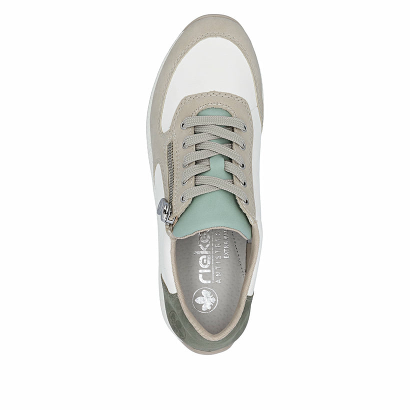Baskets basses Rieker multicolores femme N1112-92 avec fermeture éclair. Chaussure vue de dessus.