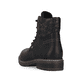 Schwarze Rieker Damen Schnürstiefel 94712-00 mit wasserabweisender TEX-Membran. Schuh von hinten.