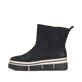 Schwarze Rieker Damen Kurzstiefel Y6364-00 mit einem Reißverschluss. Schuh Außenseite.