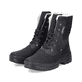 
Tiefschwarze Rieker Herren Schnürstiefel F5424-01 mit einer Flip-Grip Sohle mit Spikes. Schuhpaar schräg.