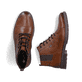 Braune Rieker Herren Schnürstiefel F4512-24 aus Glattleder. Schuh von oben, liegend.