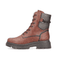 Braune Rieker Damen Biker Boots 76724-25 mit gemustertem Schaft. Schuh Außenseite.