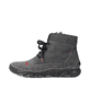 Graue Rieker Damen Schnürstiefel 55031-45 mit einer schockabsorbierenden Sohle. Schuh Außenseite