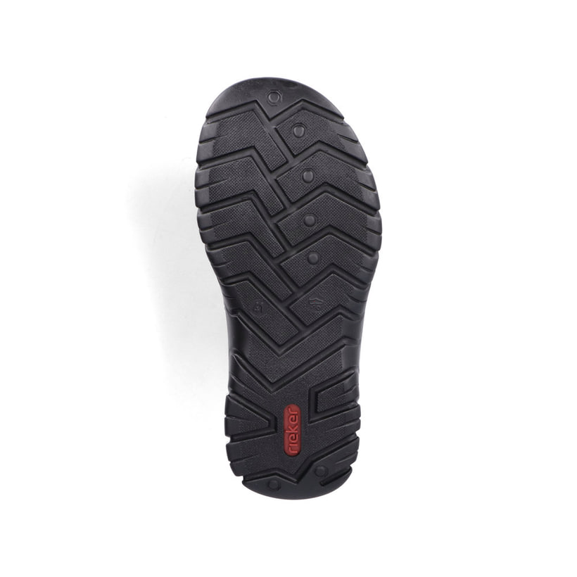 Schwarze Rieker Herren Trekkingsandalen 26770-00 mit einem Klettverschluss. Schuh Laufsohle.