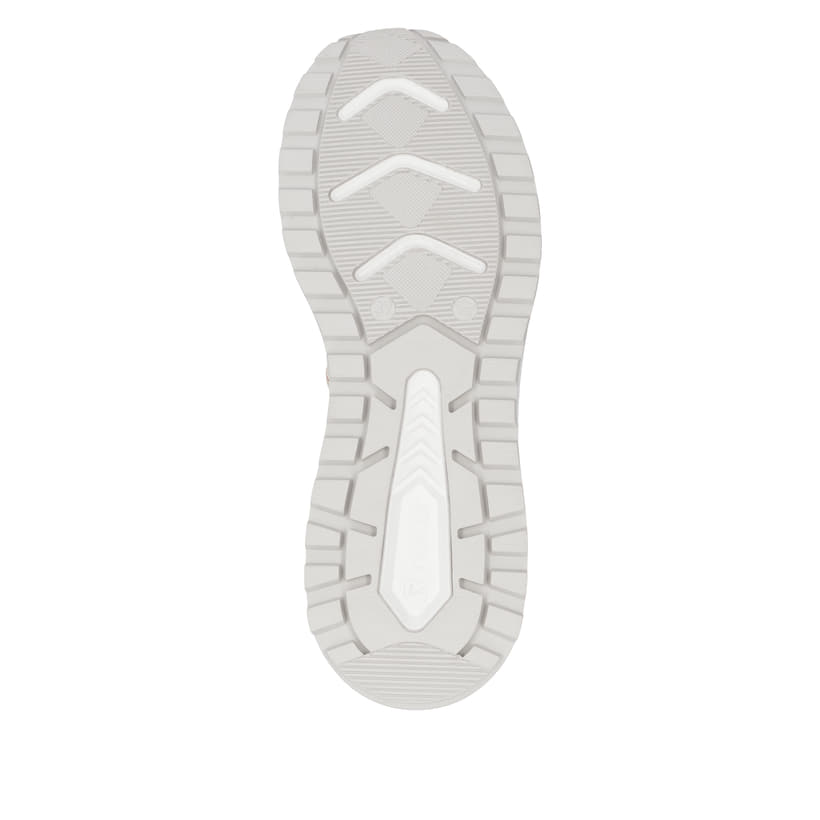 Baskets basses Rieker blanches pour femme W2501-80 avec lacets. Semelle extérieure de la chaussure.