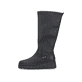 Schwarze Rieker Damen Hochschaftstiefel Z8990-00 mit einem Reißverschluss. Schuh Außenseite.
