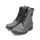 
Graugrüne Rieker Damen Biker Boots 78510-54 mit Schnürung und Reißverschluss. Schuhpaar schräg.
