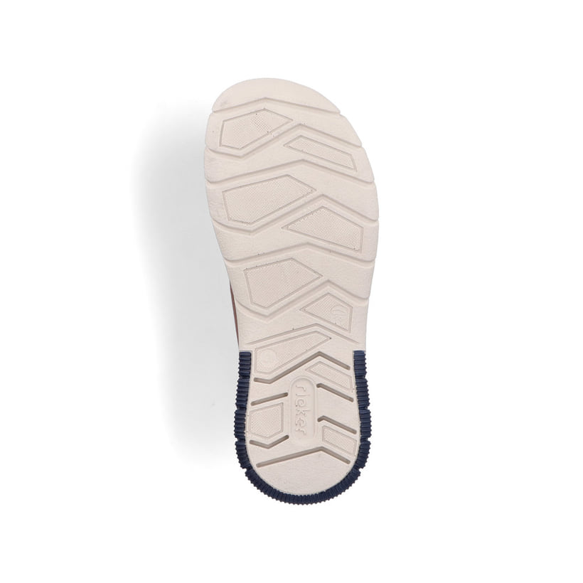 Braune Rieker Herren Pantoletten 25283-22 mit einem Klettverschluss. Schuh Laufsohle.