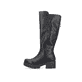 Schwarze Rieker Damen Hochschaftstiefel 74597-00 mit einem Reißverschluss. Schuh Außenseite.