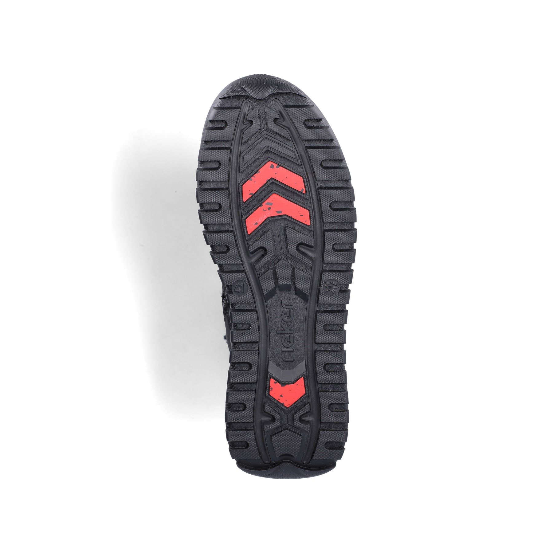 Schwarze Rieker Herren Schnürstiefel U1510-00 mit griffiger Fiber-Grip Sohle. Schuh Laufsohle.