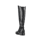 
Tiefschwarze Rieker Damen Hochschaftstiefel Z7361-00 mit einer robusten Profilsohle. Schuh von hinten