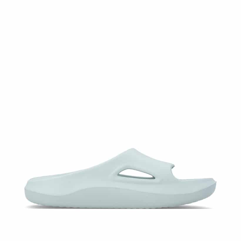 Grüne Rieker Damen Pantoletten W3450-53 mit flexibler und ultraleichter Sohle. Schuh Innenseite.