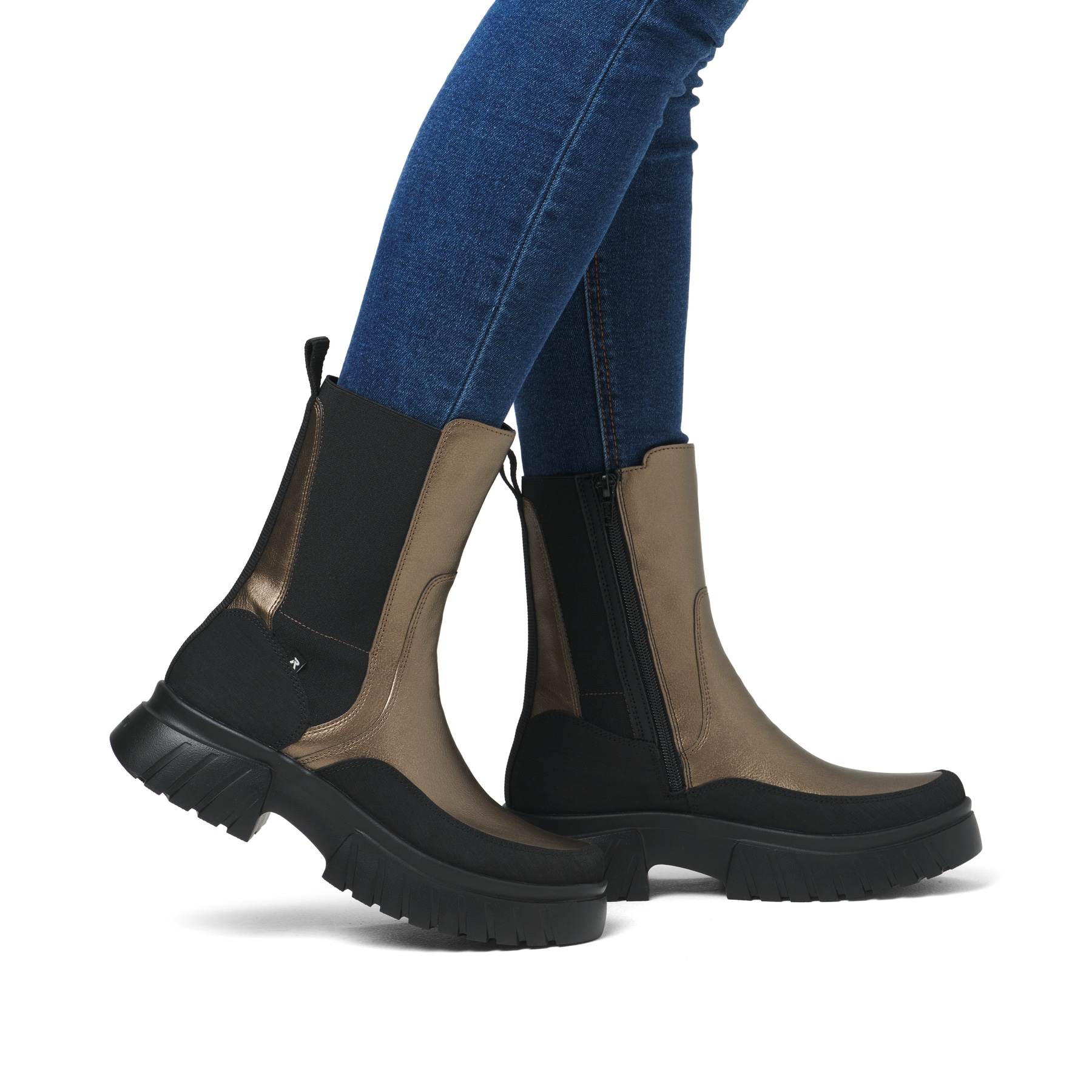 Rosane Rieker Damen Pantoletten W1652-31 mit flexibler und ultra leichter Sohle. Schuh Außenseite gespiegelt.