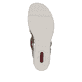 Khakifarbene Rieker Keilsandaletten 67465-52 mit Strasssteinen sowie Gummizug. Schuh Laufsohle.
