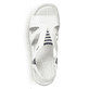 Weiße Rieker Keilsandaletten V02Y5-80 mit Gummizug sowie schmaler Passform E 1/2. Schuh von oben.
