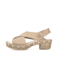 
Hellbeige Rieker Damen Riemchensandaletten V6788-62 mit einer leichten Sohle. Schuh Außenseite