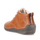 Karamellbraune Rieker Damen Schnürschuhe 52532-24 mit einer schockabsorbierenden Sohle. Schuh von hinten