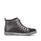 Graphitgraue Rieker Damen Kurzstiefel Z1226-45 mit einer robusten Profilsohle. Schuh Innenseite