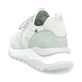 Weiße Rieker Damen Slipper W2503-52 mit einem Gummizug sowie flexibler Sohle. Schuh von hinten.