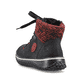 
Graphitschwarze Rieker Damen Schnürschuhe Z4219-00 mit einer robusten Profilsohle. Schuh von hinten