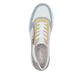 Mehrfarbige vegane Rieker Damen Sneaker Low M5520-91 mit einem Reißverschluss. Schuh von oben.