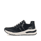 Blaue Rieker Damen Sneaker Low M6601-14 mit modernen Ziernähten. Schuh Außenseite.