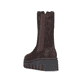 Dunkelbraune Rieker Damen Chelsea Boots Z8983-25 mit einem Reißverschluss. Schuh von hinten.
