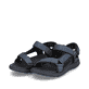Blaue Rieker Herren Trekkingsandalen 20802-15 mit einer flexiblen Sohle. Schuhpaar seitlich schräg.