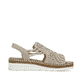 Beige Rieker Damen Sandalen V1246-62 mit Strasssteinen sowie einem Gummizug. Schuh Innenseite.