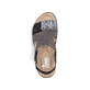Schwarze Rieker Damen Trekkingsandalen 64889-00 mit einem Klettverschluss. Schuh von oben.