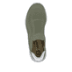 Grüne Rieker Damen Slipper M5072-52 mit Gummizug sowie einer ultraleichten Sohle. Schuh von oben.