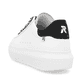 Weiße Rieker Damen Sneaker Low W1201-80 mit einer Schnürung. Schuh von hinten.